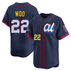 Kooe S.Mariners #22 Bryan Woo Player Navy American League All-Star Edition Limited Stitched Jerseys