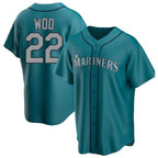 Kooe S.Mariners #22 Bryan Woo Player Teal Home Game Stitched Jerseys