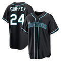 Kooe S.Mariners #24 Ken Griffey Jr Player Black Fashion Home Limited Stitched Jerseys
