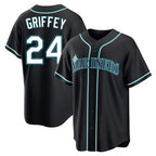 Kooe S.Mariners #24 Ken Griffey Jr Player Black Fashion Home Limited Stitched Jerseys