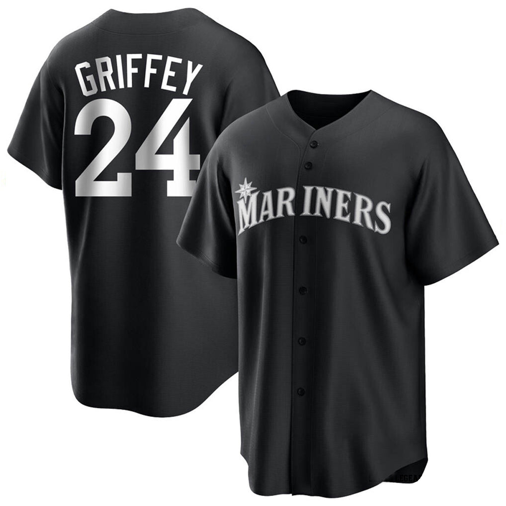 Kooe S.Mariners #24 Ken Griffey Jr Player Black Home Limited Stitched Jerseys