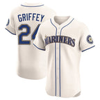 Kooe S.Mariners #24 Ken Griffey Jr Player Cream Home Limited Elite Stitched Jerseys
