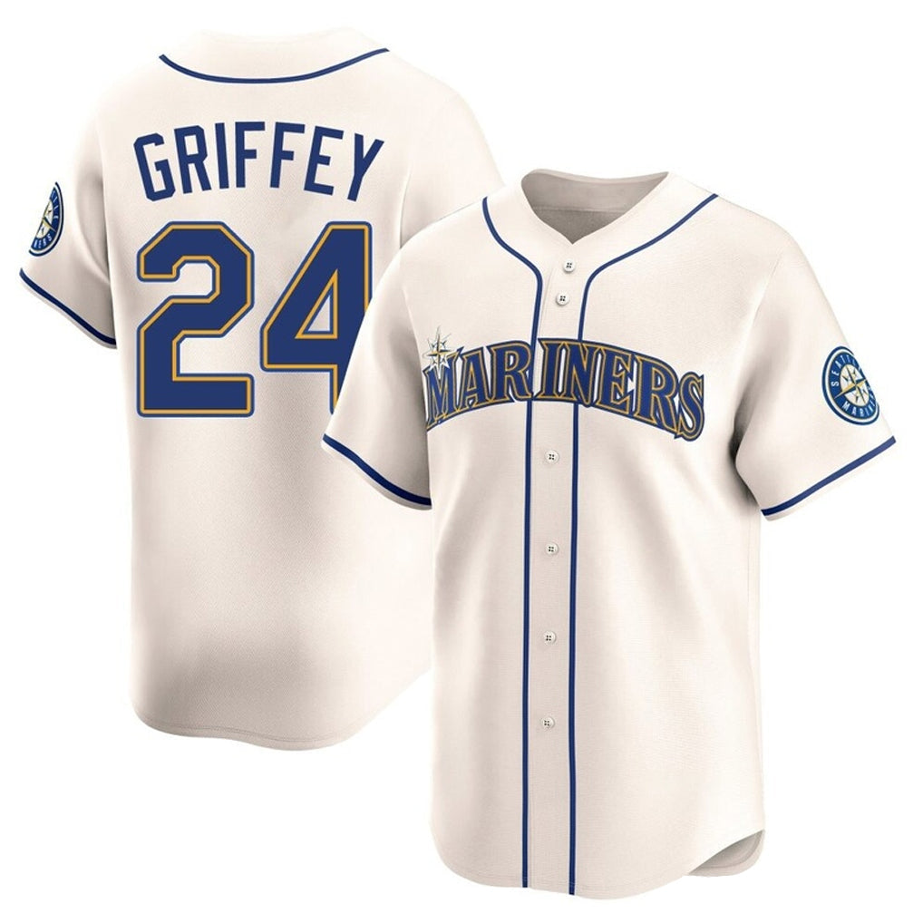 Kooe S.Mariners #24 Ken Griffey Jr Player Cream Home Limited Stitched Jerseys