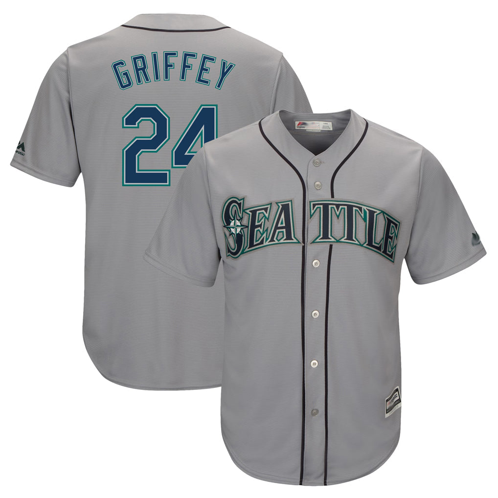Kooe S.Mariners #24 Ken Griffey Jr Player Gray Cool Base Home Game Stitched Jerseys