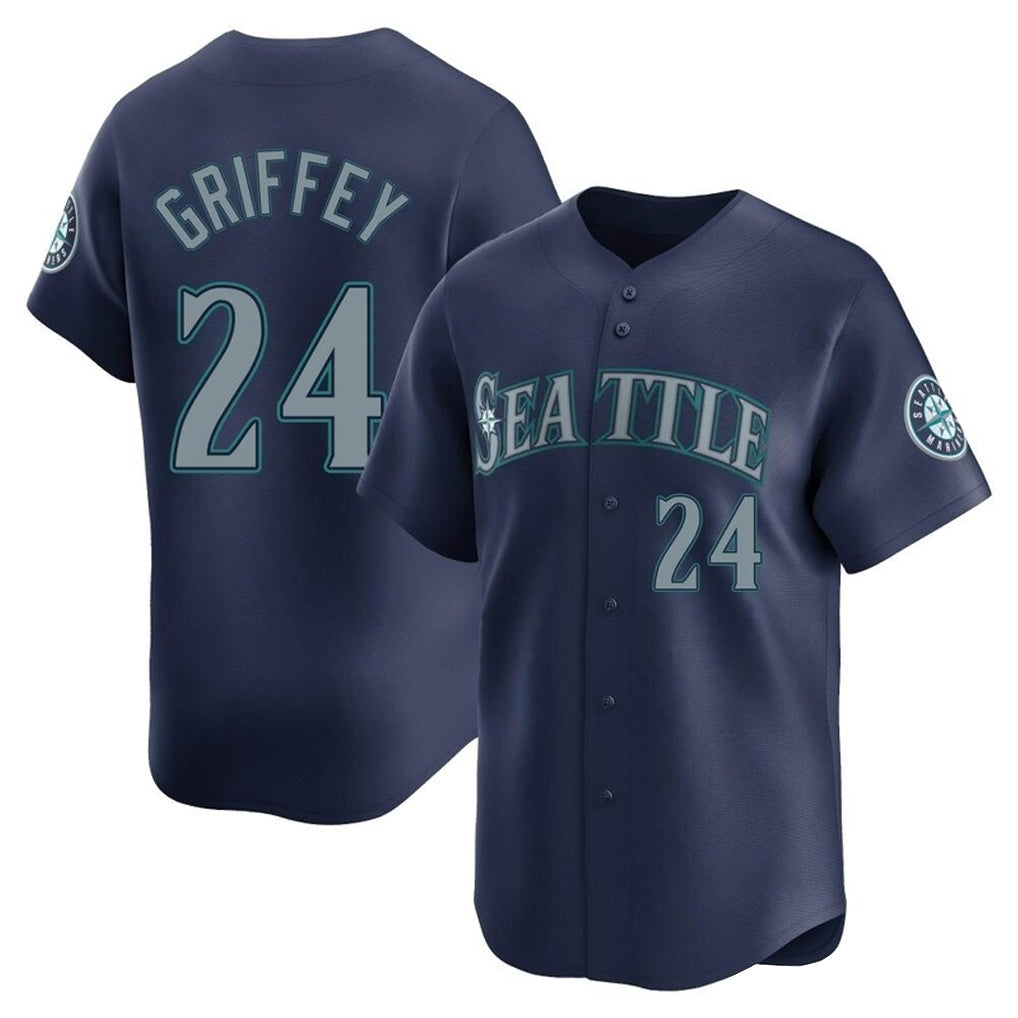 Kooe S.Mariners #24 Ken Griffey Jr Player Navy Home Limited Stitched Jerseys