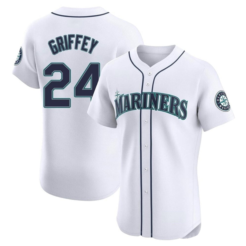 Kooe S.Mariners #24 Ken Griffey Jr Player White Home Limited Elite Stitched Jerseys