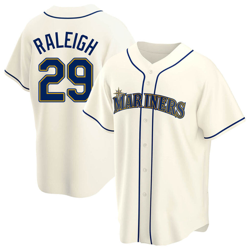 Kooe S.Mariners #29 Cal Raleigh Player Cream Home Game Stitched Jerseys
