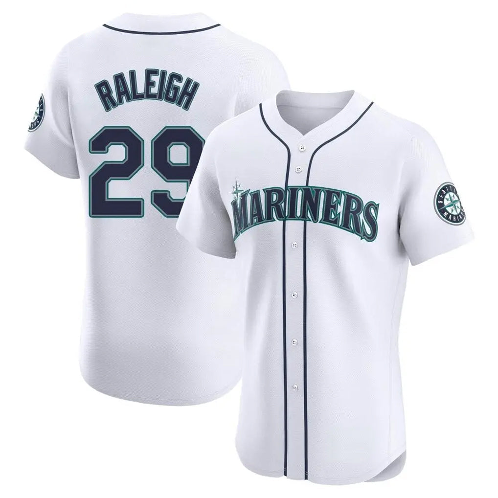 Kooe S.Mariners #29 Cal Raleigh Player White Home Limited Elite Stitched Jerseys