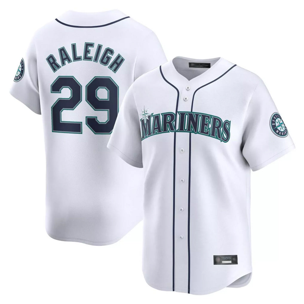Kooe S.Mariners #29 Cal Raleigh Player White Home Limited Stitched Jerseys