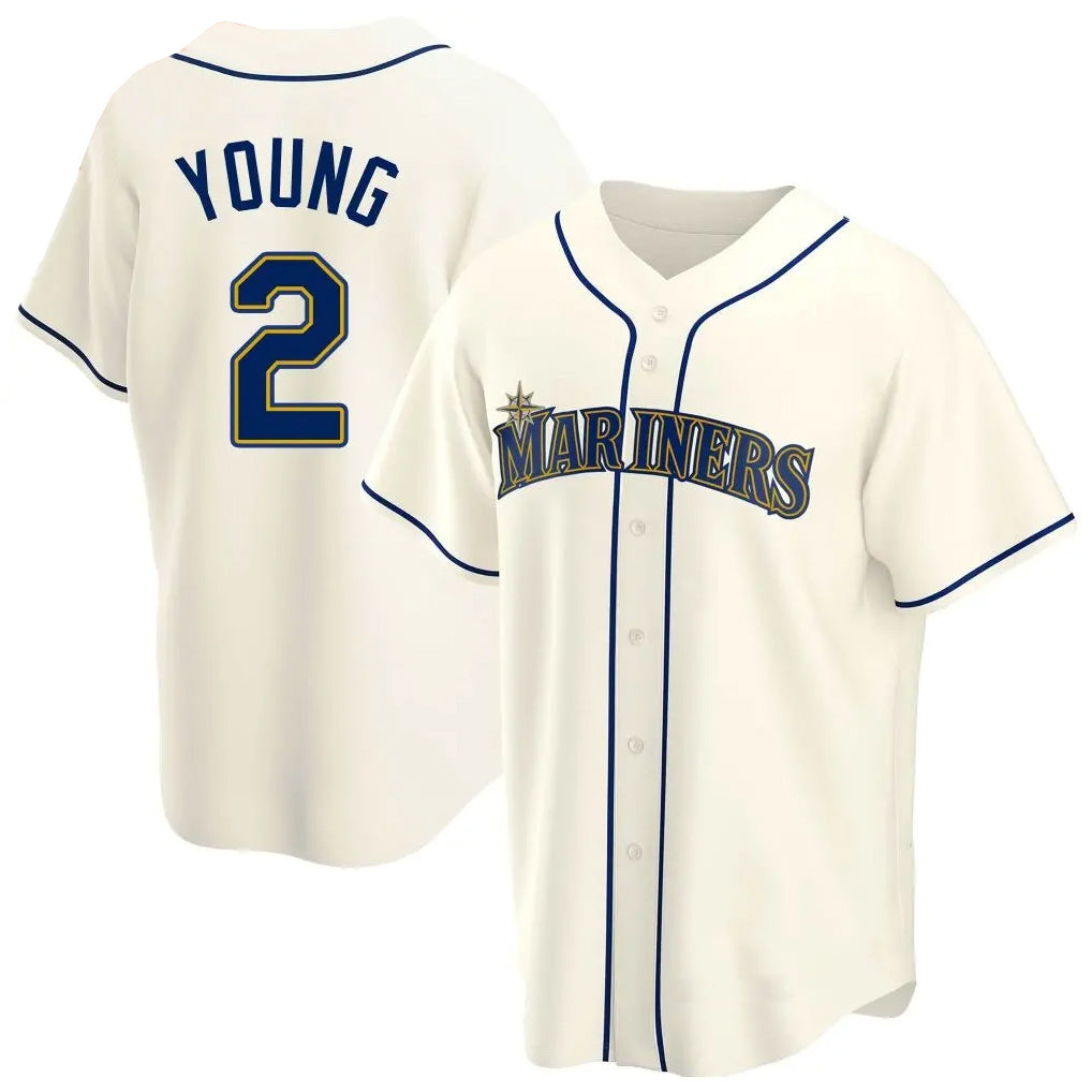 Kooe S.Mariners #2 Cole Young Player Cream Home Game Stitched Jerseys
