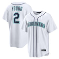 Kooe S.Mariners #2 Cole Young Player White Home Game Stitched Jerseys