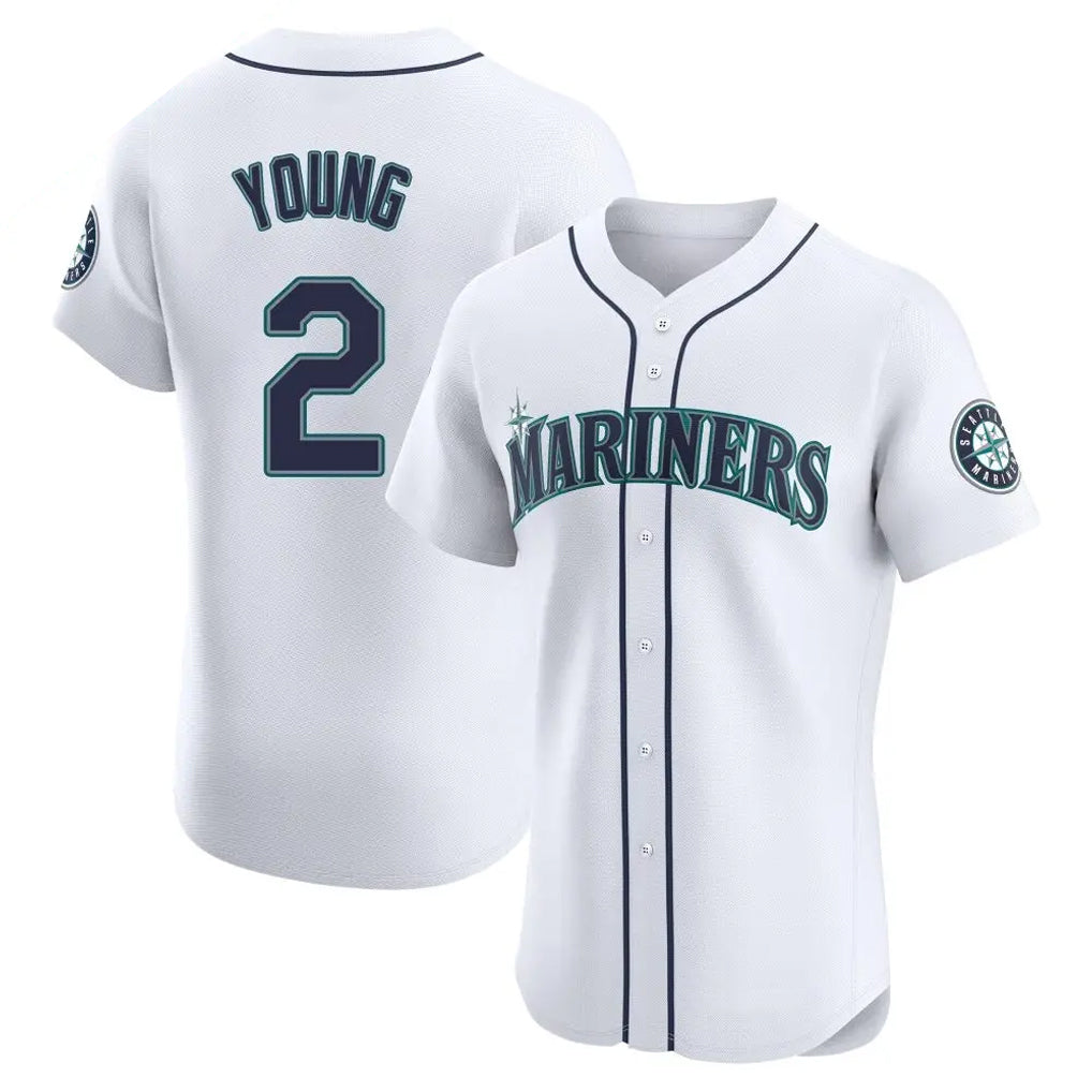 Kooe S.Mariners #2 Cole Young Player White Home Limited Elite Stitched Jerseys