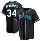 Kooe S.Mariners #34 Felix Hernandez Player Black Fashion Home Limited Stitched Jerseys