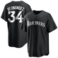 Kooe S.Mariners #34 Felix Hernandez Player Black Home Limited Stitched Jerseys