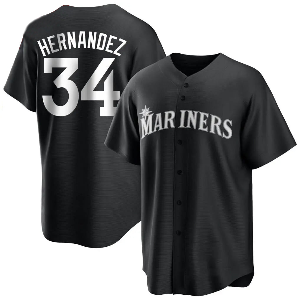 Kooe S.Mariners #34 Felix Hernandez Player Black Home Limited Stitched Jerseys