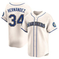Kooe S.Mariners #34 Felix Hernandez Player Cream Home Limited Stitched Jerseys
