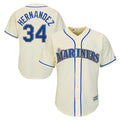 Kooe S.Mariners #34 Felix Hernandez Player Cream Majestic Home Cool Base Limited Stitched Jerseys