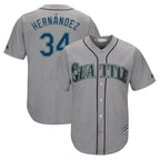 Kooe S.Mariners #34 Felix Hernandez Player Gray Majestic Home Cool Base Limited Stitched Jerseys
