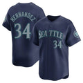 Kooe S.Mariners #34 Felix Hernandez Player Navy Home Limited Stitched Jerseys