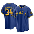 Kooe S.Mariners #34 Felix Hernandez Player Royal City Connect Home Game Stitched Jerseys
