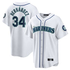 Kooe S.Mariners #34 Felix Hernandez Player White Home Game Stitched Jerseys