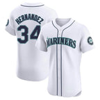 Kooe S.Mariners #34 Felix Hernandez Player White Home Limited Elite Stitched Jerseys