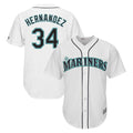 Kooe S.Mariners #34 Felix Hernandez Player White Majestic Home Cool Base Limited Stitched Jerseys