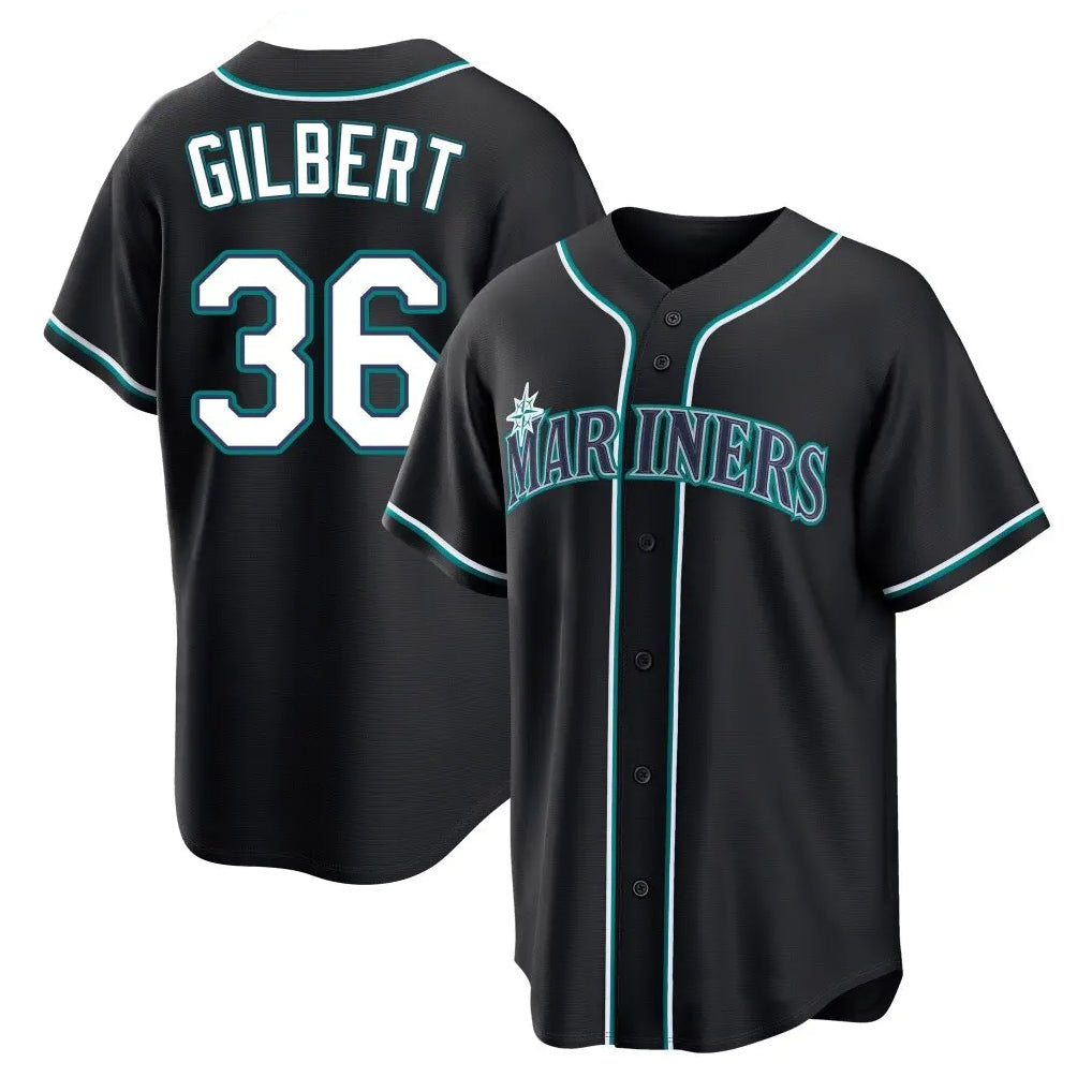 Kooe S.Mariners #36 Logan Gilbert Player Black Fashion Home Limited Stitched Jerseys