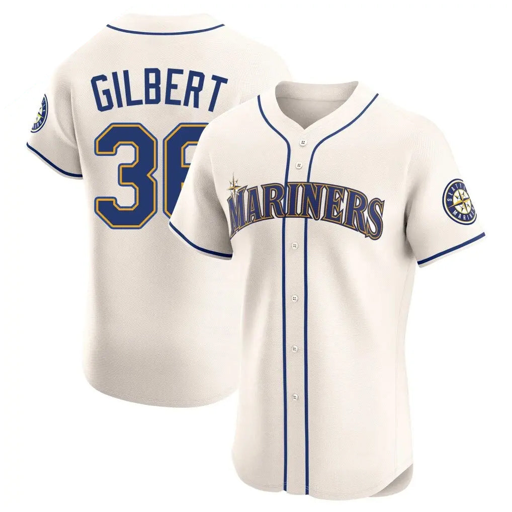 Kooe S.Mariners #36 Logan Gilbert Player Cream Home Limited Elite Stitched Jerseys
