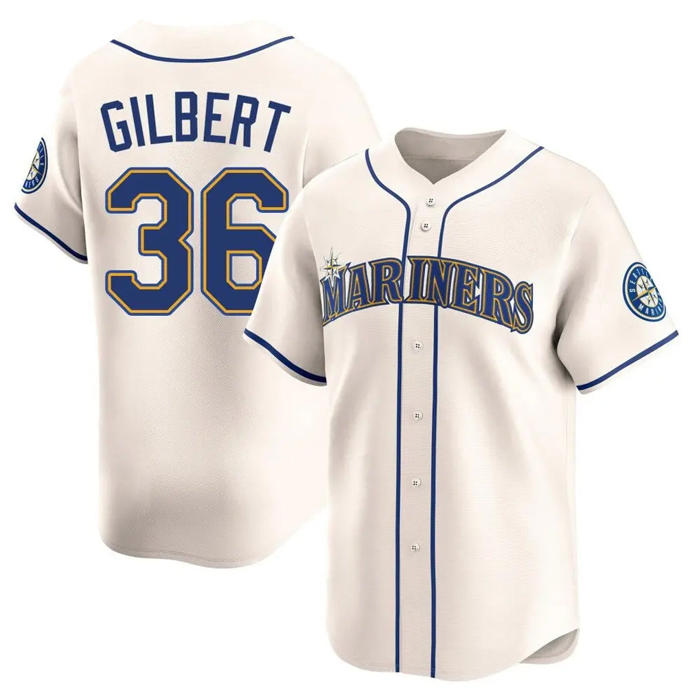 Kooe S.Mariners #36 Logan Gilbert Player Cream Home Limited Stitched Jerseys