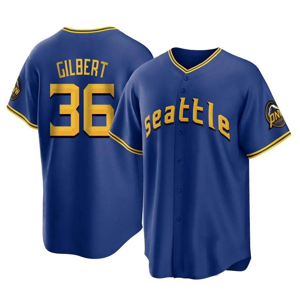 Kooe S.Mariners #36 Logan Gilbert Player Royal City Connect Home Game Stitched Jerseys