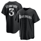 Kooe S.Mariners #3 J.P. Crawford Player Black Home Limited Stitched Jerseys