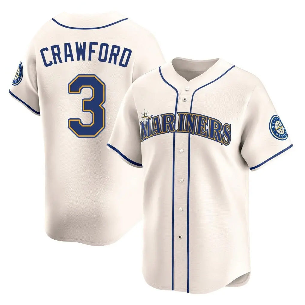 Kooe S.Mariners #3 J.P. Crawford Player Cream Home Limited Stitched Jerseys