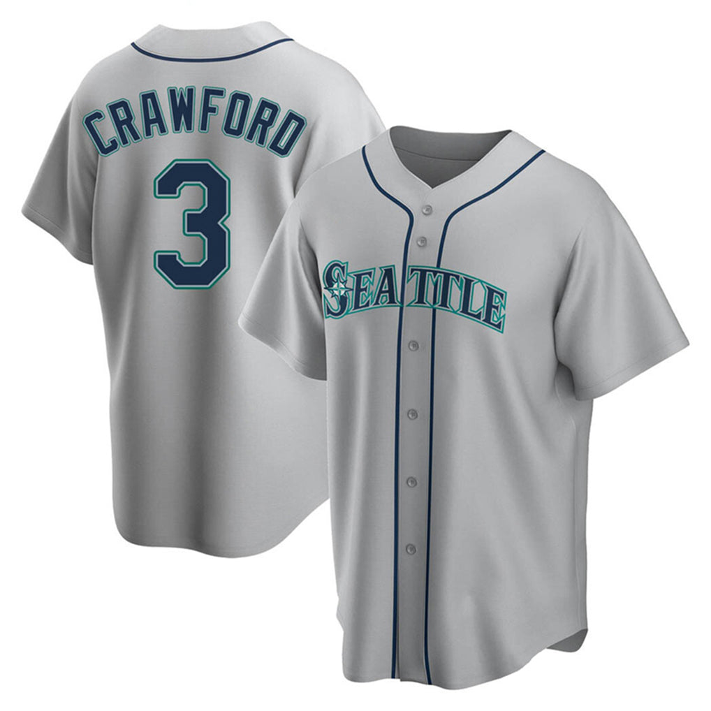 Kooe S.Mariners #3 J.P. Crawford Player Gray Home Game Stitched Jerseys