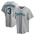 Kooe S.Mariners #3 J.P. Crawford Player Gray Home Game Stitched Jerseys