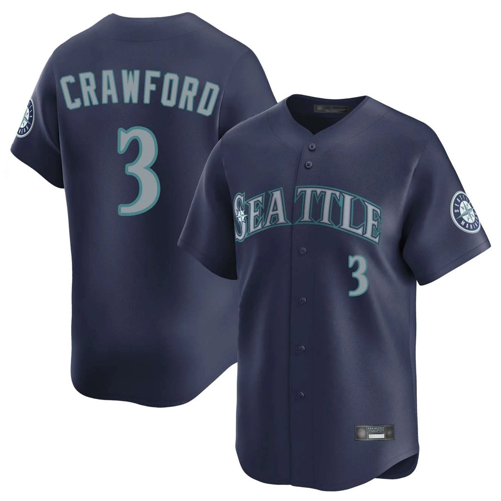 Kooe S.Mariners #3 J.P. Crawford Player Navy Home Limited Stitched Jerseys