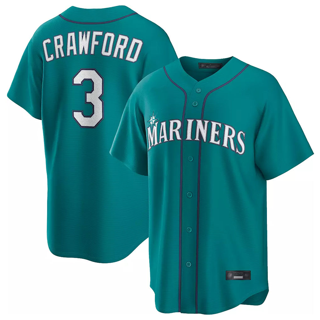 Kooe S.Mariners #3 J.P. Crawford Player Teal Home Game Stitched Jerseys