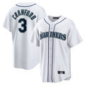 Kooe S.Mariners #3 J.P. Crawford Player White Home Game Stitched Jerseys