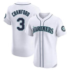 Kooe S.Mariners #3 J.P. Crawford Player White Home Limited Elite Stitched Jerseys
