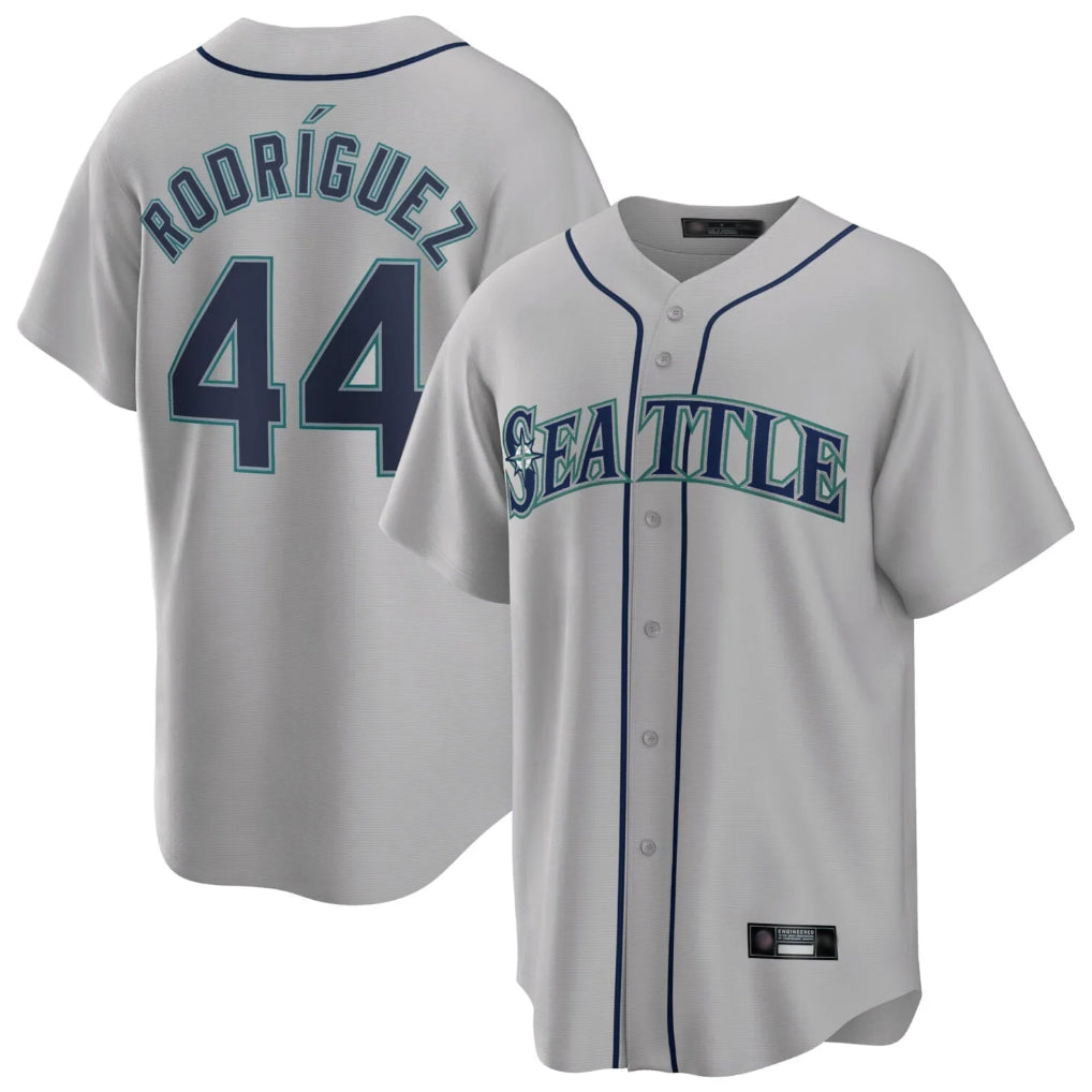 Kooe S.Mariners #44 Julio Rodriguez Player Gray Home Game Stitched Jerseys