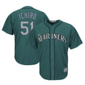 Kooe S.Mariners #51 Ichiro Suzuki Player Aqua Majestic Cool Base Limited Stitched Jerseys