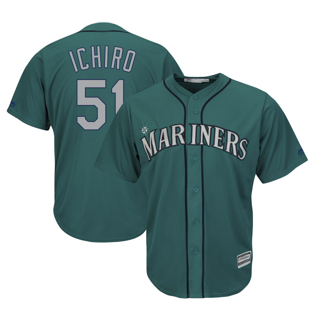Kooe S.Mariners #51 Ichiro Suzuki Player Aqua Majestic Cool Base Limited Stitched Jerseys