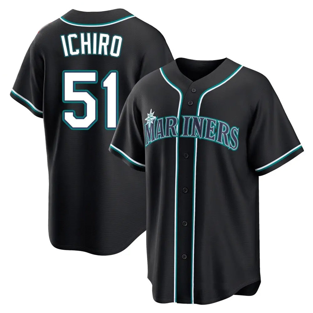 Kooe S.Mariners #51 Ichiro Suzuki Player Black Fashion Home Limited Stitched Jerseys