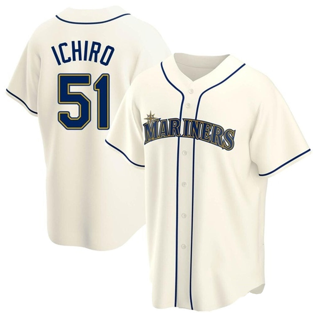 Kooe S.Mariners #51 Ichiro Suzuki Player Cream Home Game Stitched Jerseys