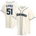 Kooe S.Mariners #51 Ichiro Suzuki Player Cream Home Game Stitched Jerseys