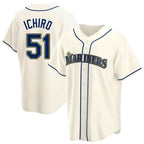 Kooe S.Mariners #51 Ichiro Suzuki Player Cream Home Game Stitched Jerseys