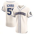 Kooe S.Mariners #51 Ichiro Suzuki Player Cream Home Limited Elite Stitched Jerseys