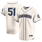 Kooe S.Mariners #51 Ichiro Suzuki Player Cream Home Limited Stitched Jerseys