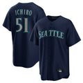 Kooe S.Mariners #51 Ichiro Suzuki Player Navy Home Game Stitched Jerseys