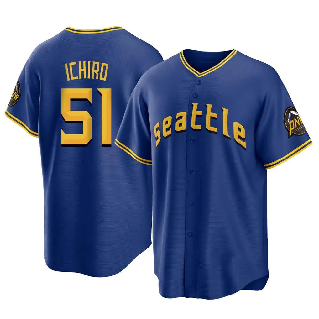 Kooe S.Mariners #51 Ichiro Suzuki Player Royal City Connect Home Game Stitched Jerseys
